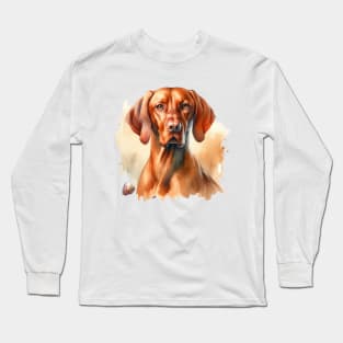 Vizsla Watercolor Painting - Beautiful Dog Long Sleeve T-Shirt